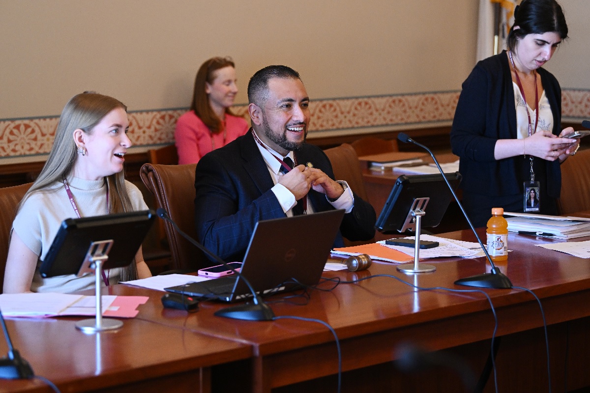 State Senator Javier Loera Cervantes speaks in a committee